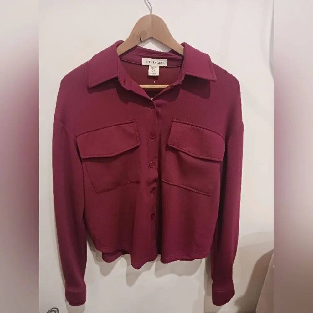 Happily Grey Button Up Sweater